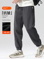 Anti-Wrinkle Tianshan Cotton plus Velvet Casual Pants Men's Loose