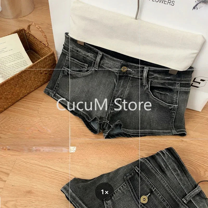Harajuku Women's jeans Shorts y2k Grunge Vintage streetwear beach jorts clothes 2000s Denim Hot Pants Japanese 2025 summer