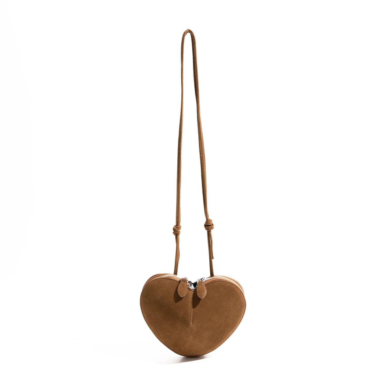 Vintage Faux Suede Hobo Phone Purse Luxury Design Unique Heart Shape