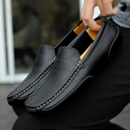 Leather Men Shoes Luxury Trendy 2020 Casual Slip on Formal Loafers Men Moccasins Italian Black Male Driving Shoes Sneakers
