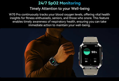 Blackview W70 Pro Sports Fitness Smart Watch 2.01 Screen Bluetooth Talking Watch LED Flashlight Outdoor Smart Watch With Compass