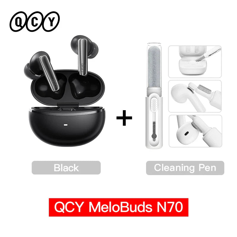 QCY HT18 MeloBuds N70 Wireless Earbuds Bluetooth 6.0 Hi-Res LDAC Earphones Adaptive ANC Dual-driver Headsets in-Ear Detection