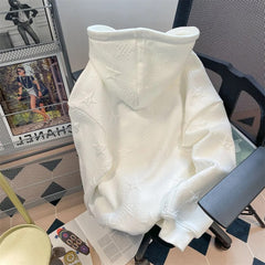 Embroidery Star Letter zipper cardigan hooded sweatshirt men women Shin Hooded