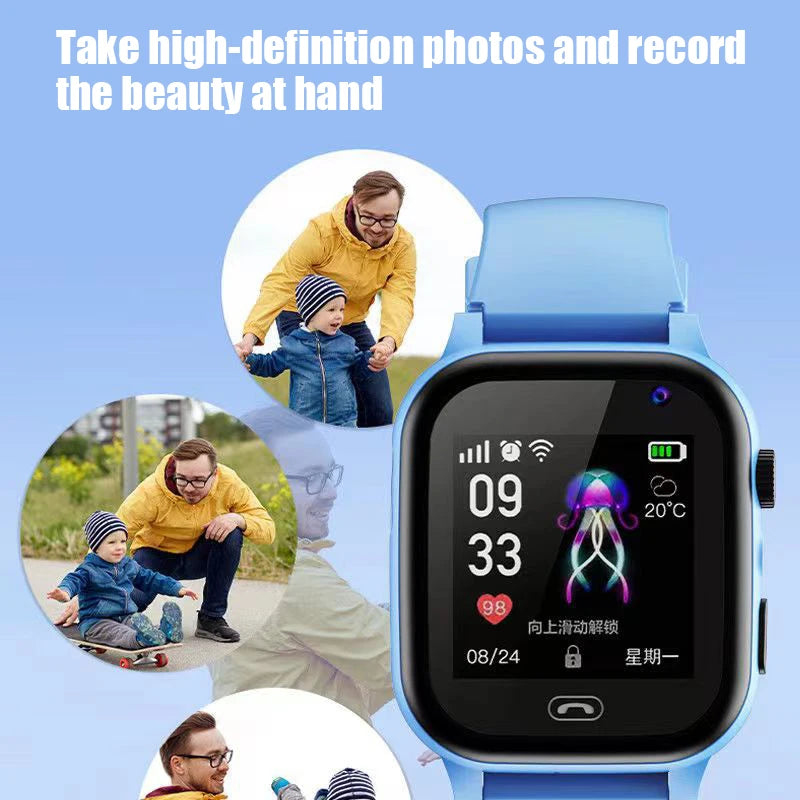 Kids Smart Watch 4G Multifunctional Waterproof SOS GPS Location Camera Call Sim Card Child Gifts Sports Digital Watches Tracker