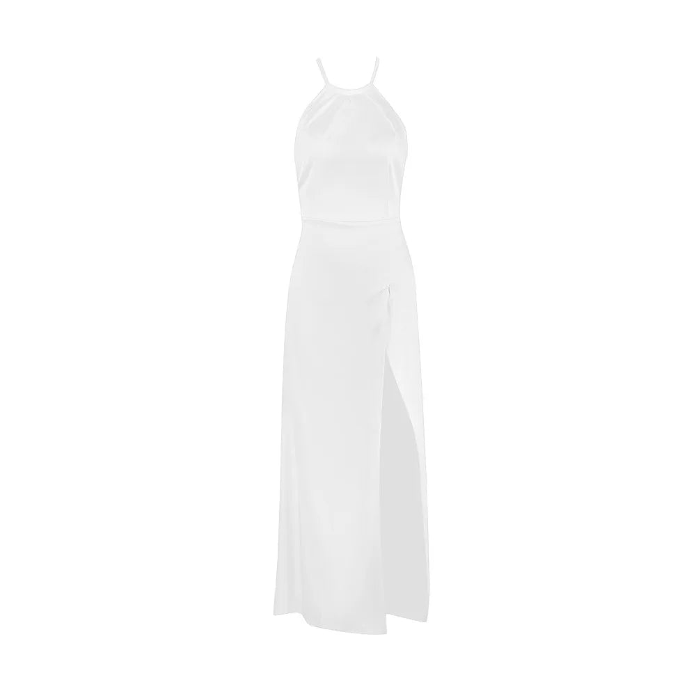 Evening wear Dresses: Maxi Prom Dress Satin Evening Dresses