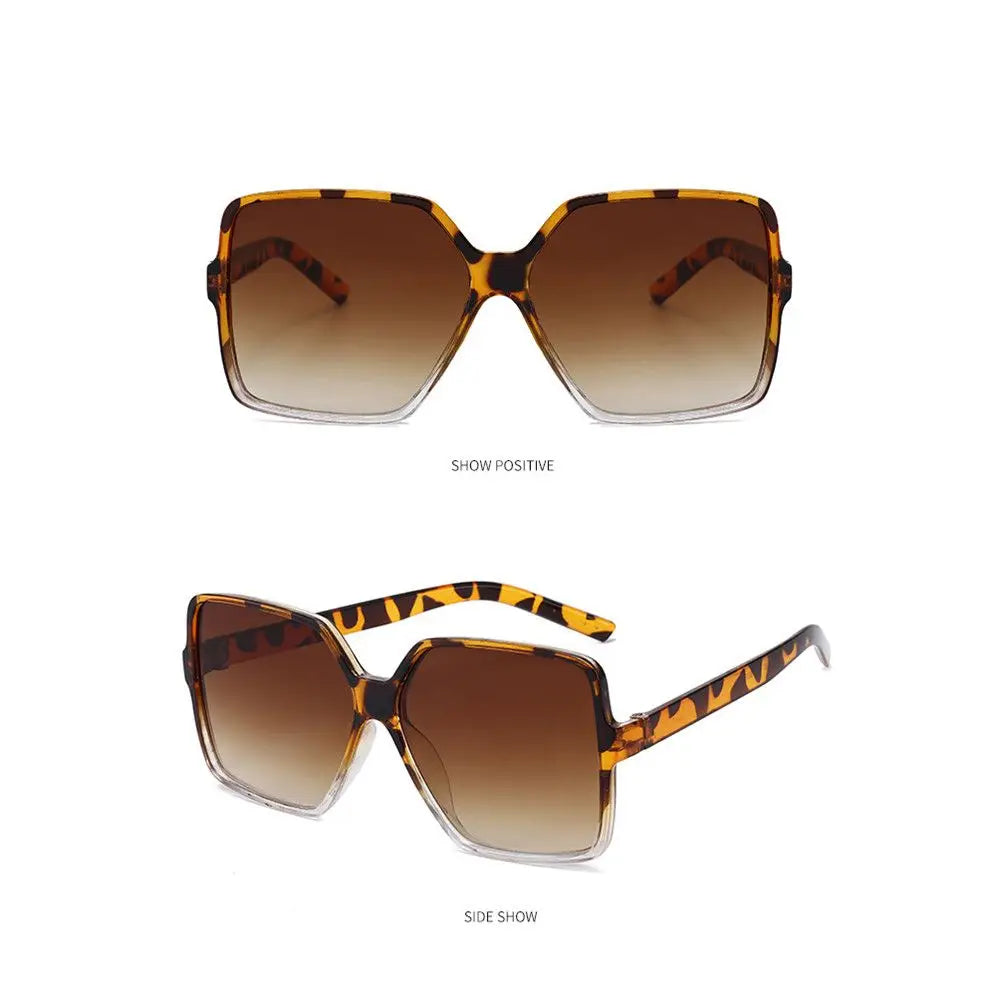 Oversized Square Sunglasses for Women and Men UV Protection Eyeglasses Retro Big Frame Sun Glasses Fashion Shades