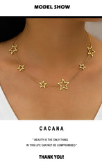 Stainless Steel Necklaces Exquisite Stars Choker High-end Sense Pendants Collar Kpop