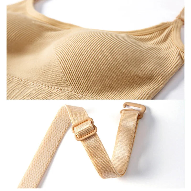 Women Seamless Bra Set Low Waist Panties Wire Free Bra Bralette