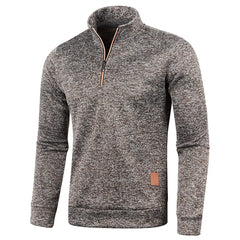 Men Hoodies Thicker Sweatshirts Half Zipper Pullover Autumn Solid Color Long Sleeve Tops