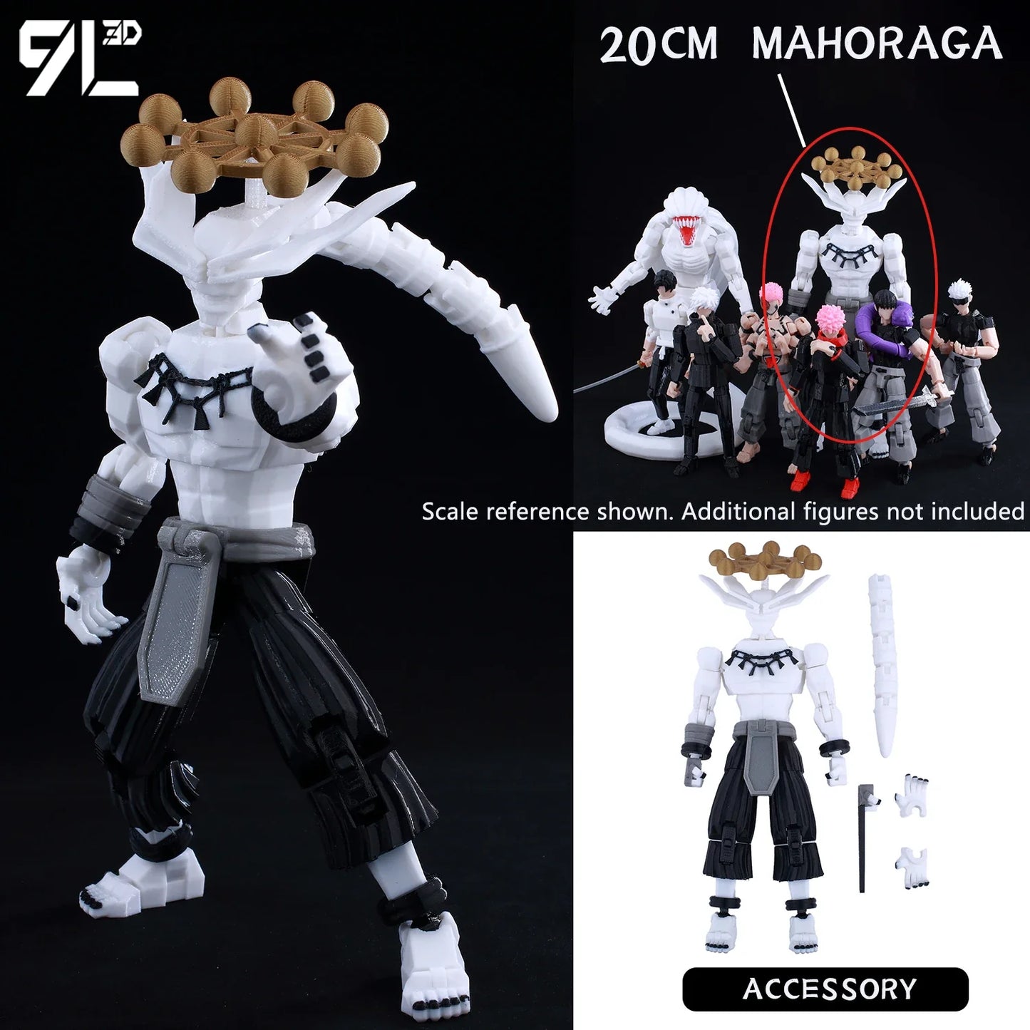 9L3D Printed Demon Slayer AKAZA Tanjiro Kamado Lucky Dummy 13 Movable Shapeshift Action Figures Mannequin Toys for Anime Fans