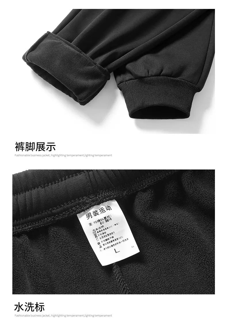 Autumn and winter hooded cardigan with fleece and thickened two-piece sporty and fashionable pure cotton set