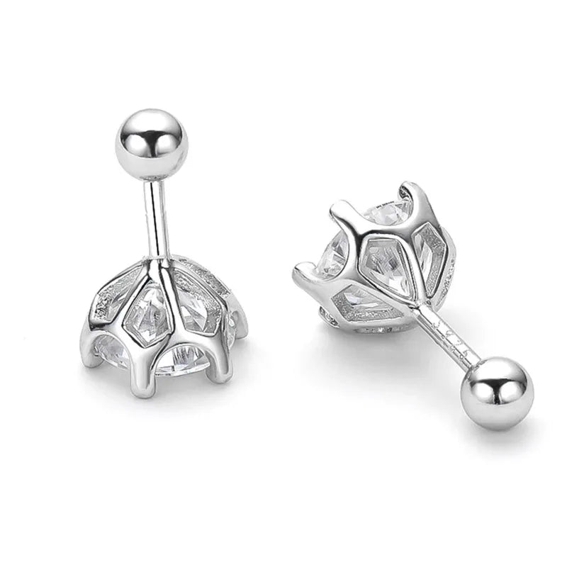 Gica Gema 0.5-2ct Moissanite Screw Stud Earrings D Color 925 Sterling Silver Diamond Earrings For Women Wedding Fine Jewelry