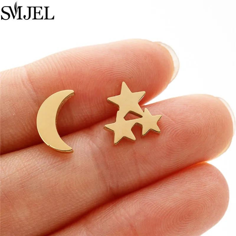 Golden Vintage Mandala leaf Pineapple Earrings for Women Trend Fairy Cup Stainless Steel Earring Punk Game Controller Studs Gift