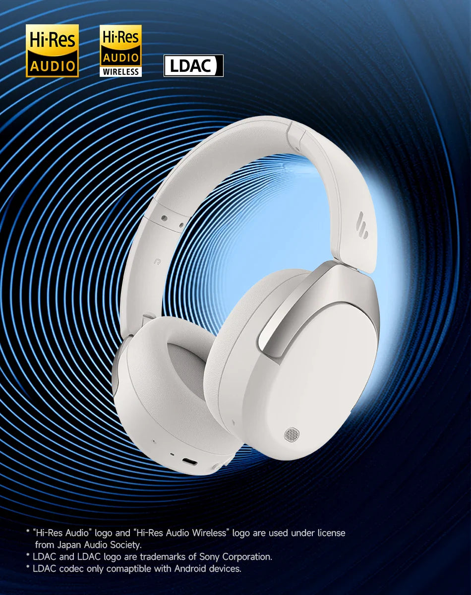 Edifier W830NB Wireless Headphones Bluetooth 5.4 Active Noise Cancelling Hi-Res Over-Ear Headset LDAC Foldable -45dB ANC 94H
