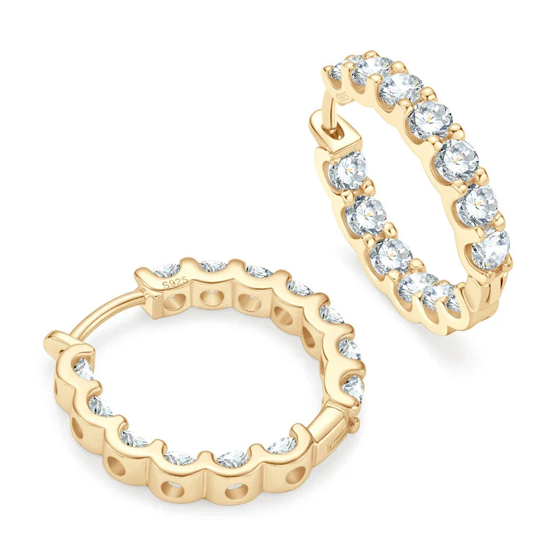 IOGOU Hoops 100% 925 Sterling Silver Real 3mm Moissanite Stud Earrings For Women Sparkling Jewelry Gifts with Certificate Gifts