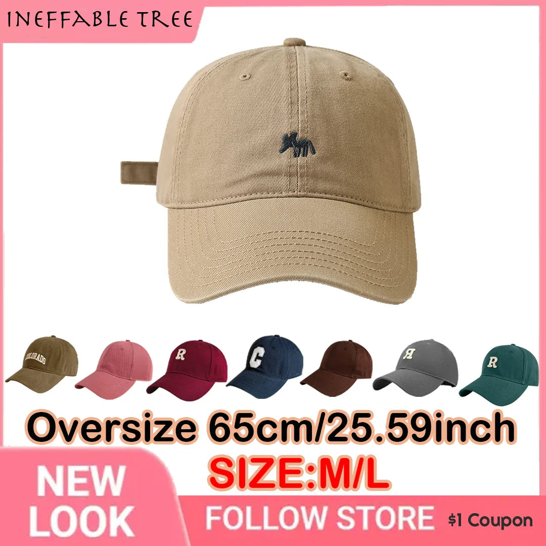 60-65cm Over Size Soft Top Embroidered Baseball Caps for Men Women Big Head Outdoor Sport Snap Back Cap Dad Trucker Kpop Hats