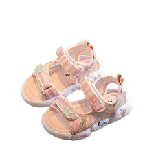 Butterfly Breathable Mesh Soft Sole PVC Princess Flat Shoes Baby Girl Sport