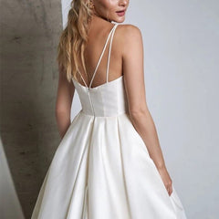 Wedding Dresses Beach Boho Spaghetti Straps Bridal Gowns Sleeveless
