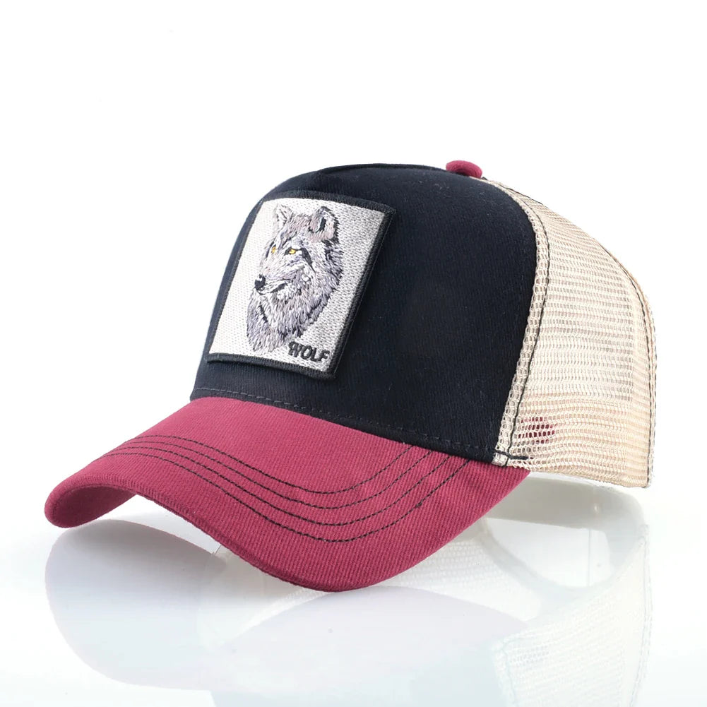 Baseball Cap With Embroidery Wolf Patch Men's Snapback Baseball Hat Four Seasons Outdoor Fashion Visor Caps Women Casual Cap