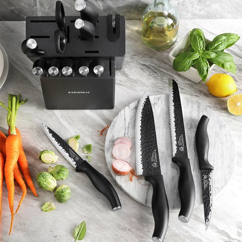 Hammer Pattern Kitchen Knives Set Stainless Steel Chef Knife Non-stick Slicing Sharp