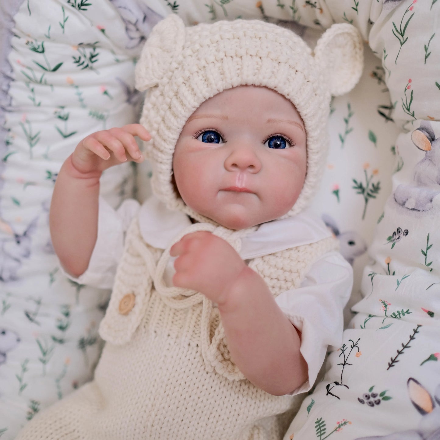 NPK 19inch Reborn Full Vinyl Body Bettie Girl Lifelike Real Newborn Baby Doll Hand-Detailed Paint Hair