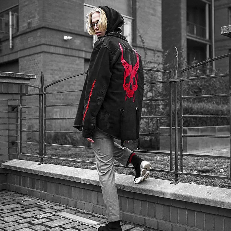 Gym Mens Denim Jacket Fashion Motorcycle Jeans Jackets