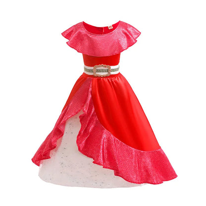 Elena Dress Girl Princess Cosplay Costume Children Birthday Party Surprise Gift Avalor Fancy Frock Anime Role Play Luxury Outfit
