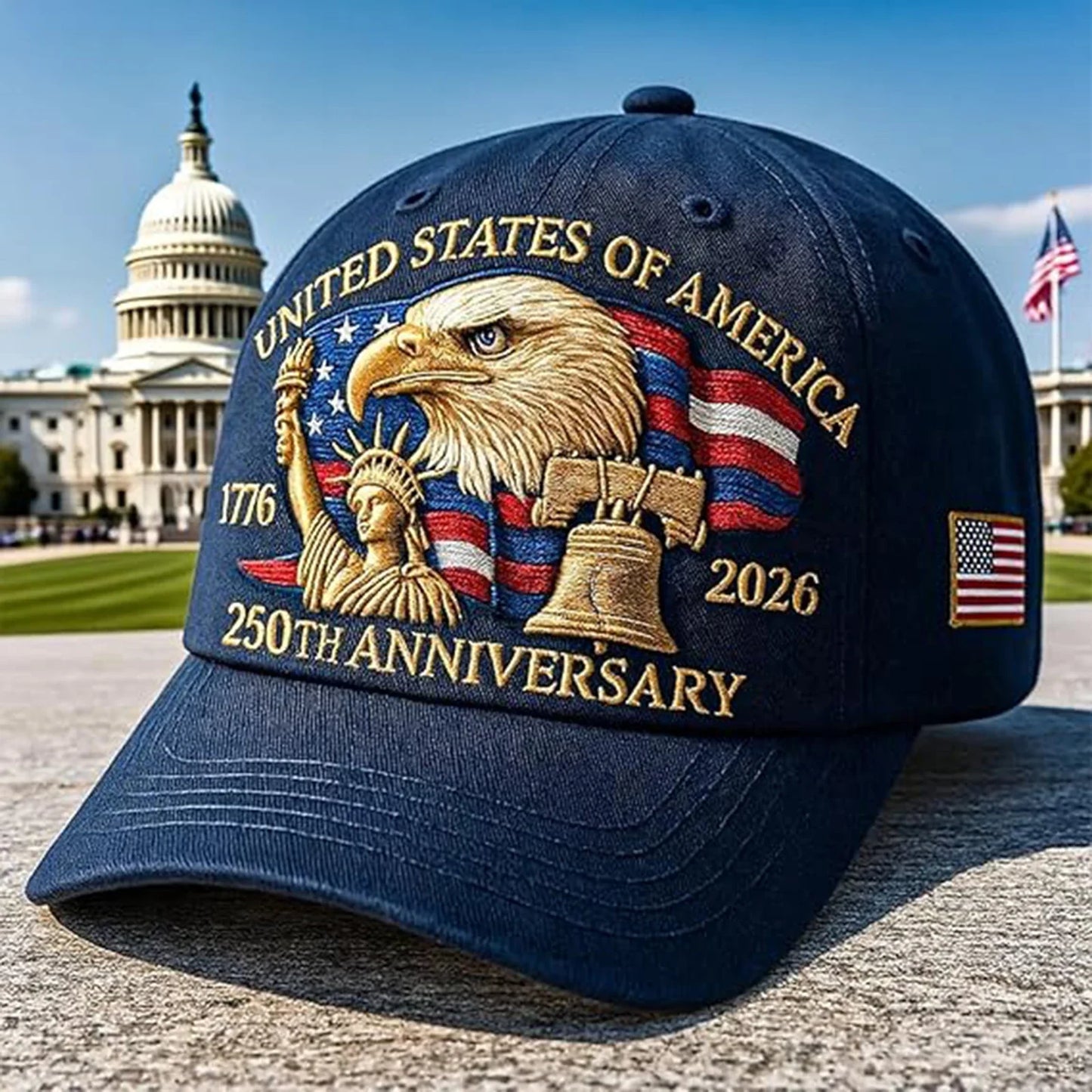 US 250th Anniversary Cap Retro Washed Patriotic Cap Trucker Hat Outdoor Sunhats Sports Hat reathable Baseball Caps for Men Women