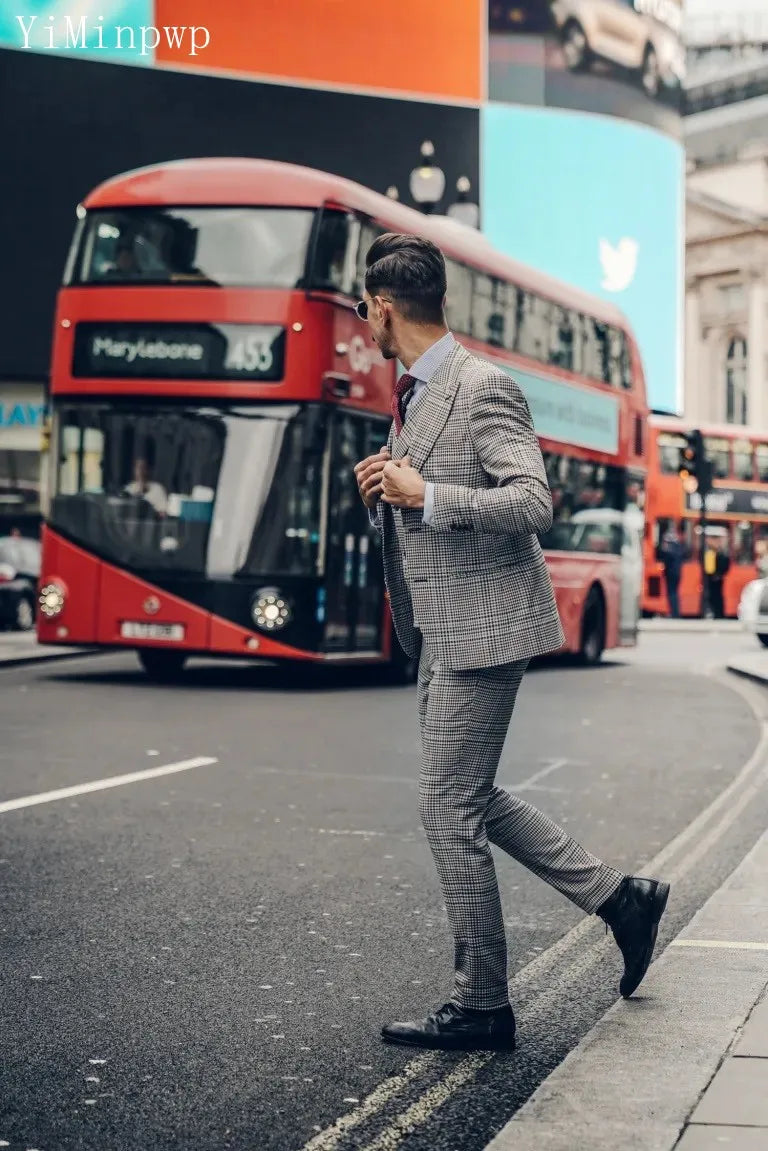 Beach Wedding Outfit Men: 3 Piece Italian Men Suits Business Office Formal Suit