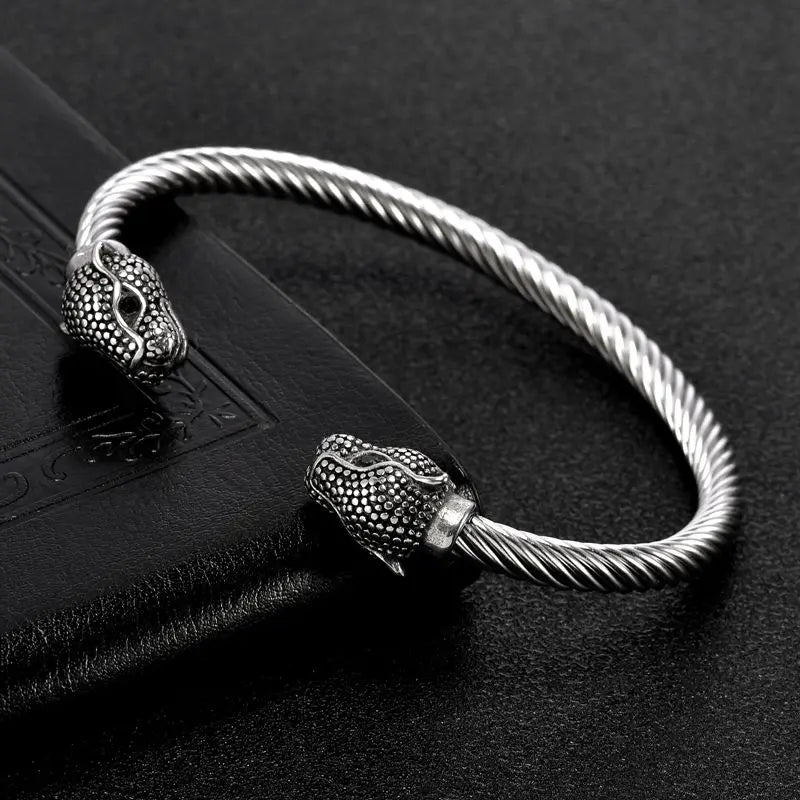 New Fashion Leopard Head Stainless Steel Open Men Women Cuff  Bangles Trendy Mesh Surface Chain Link Bracelets Pulsera