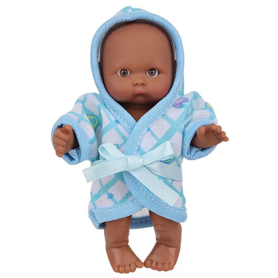 12cm Black Reborn Dolls  African Baby Doll With Pajamas Realistic Reborn Baby Doll For Kids Waterproof Vinyl Toys Gift