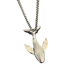 Fashion Trend Whale Stainless Steel Pendant Necklace for Men Exquisite High-end