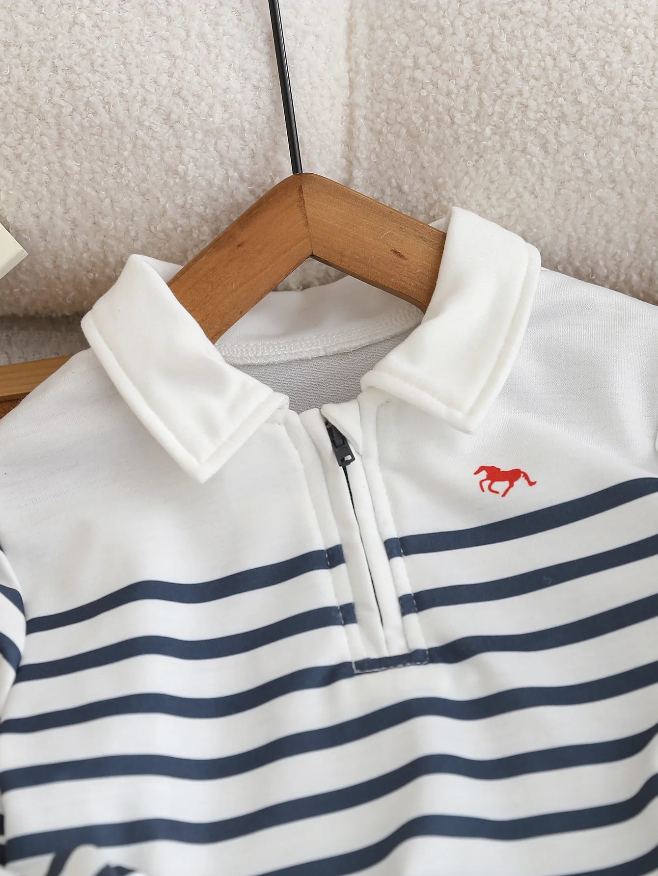A Classic And Fashionable Two-Piece Set For Boys In Autumn And Winter, Featuring A Lapel Striped Top And Corduroy Trousers