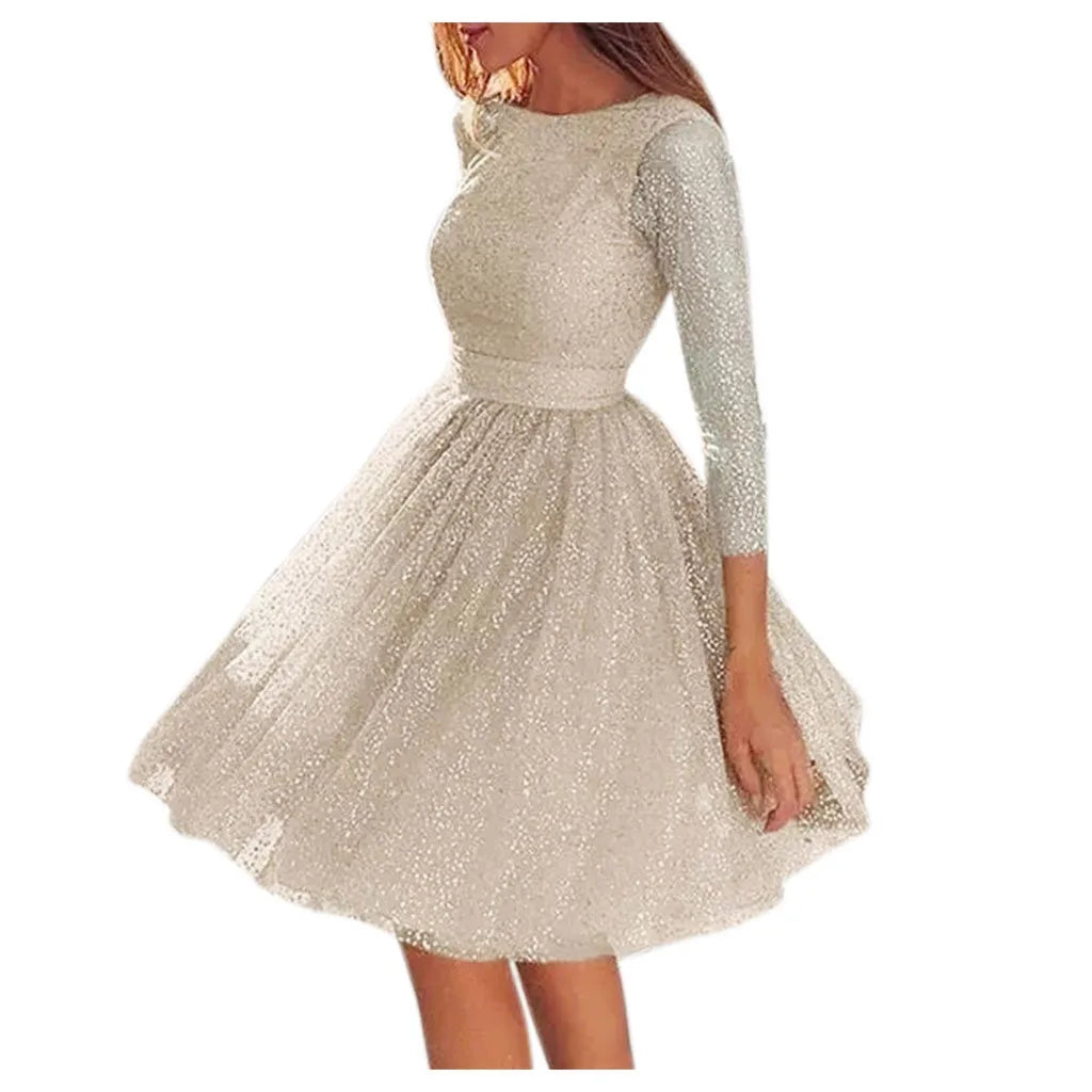 Evening wear Dresses: Slim Fit Ladies Party Dresses Women Sling Cross O-Neck