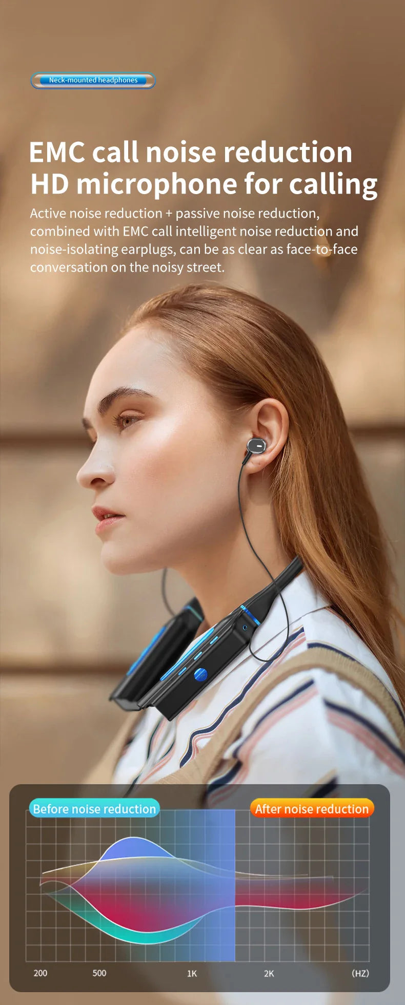 10000mAh 10000Hours Playback Wireless Bluetooth Earphones Magnetic Sports Running Headset Neckband Sport Earbuds Noise Reduction
