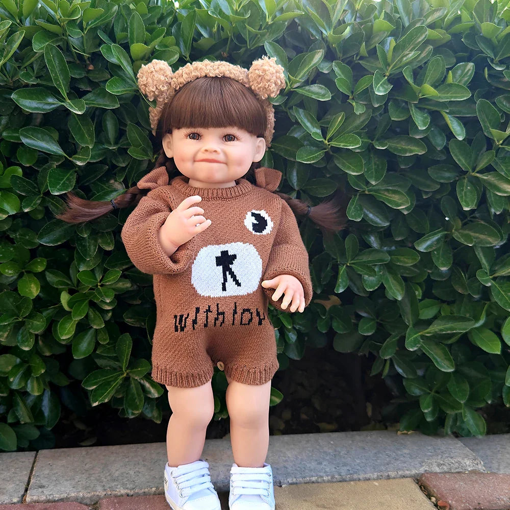 55CM Reborn Toddler Doll with Full Body Soft Silicone Vinyl 22Inch Lifelike Soft Touch High Quality Doll Birthday Gifts
