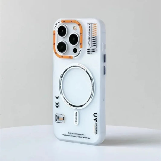 Magnetic Phone Case For iPhone 17 16 15 14 13 Pro Max Air Magsafe Wireless Charge Frosted Metal Lens Frame Buttons Cover