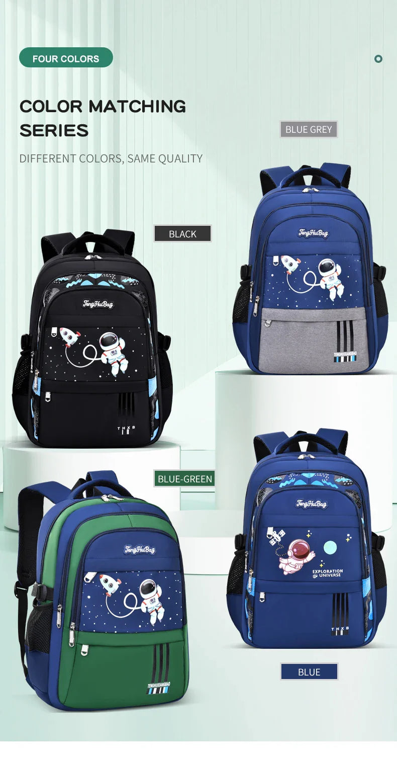 Elementary School Students Schoolbag Boys 1,2,3,4,5,6 Grades 6-12 Years Old Astronaut Shoulder Baglaptop Backpack Waterproof WEA
