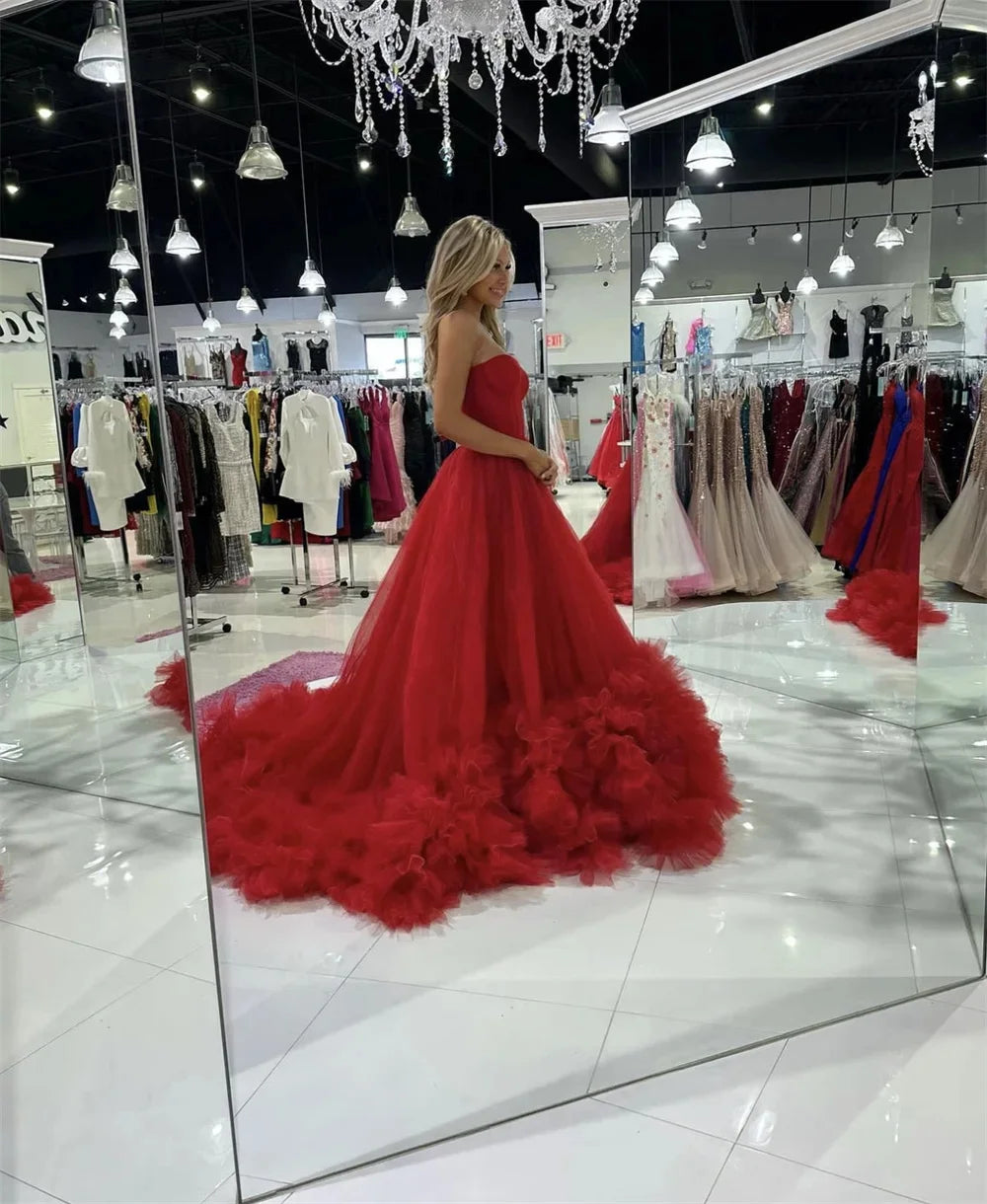 Homecoming Dresses: Princess Red Prom Dress Sweetheart Ball Gown