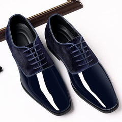 Black Classic Patent Leather Shoes for Men Casual Business Shoes