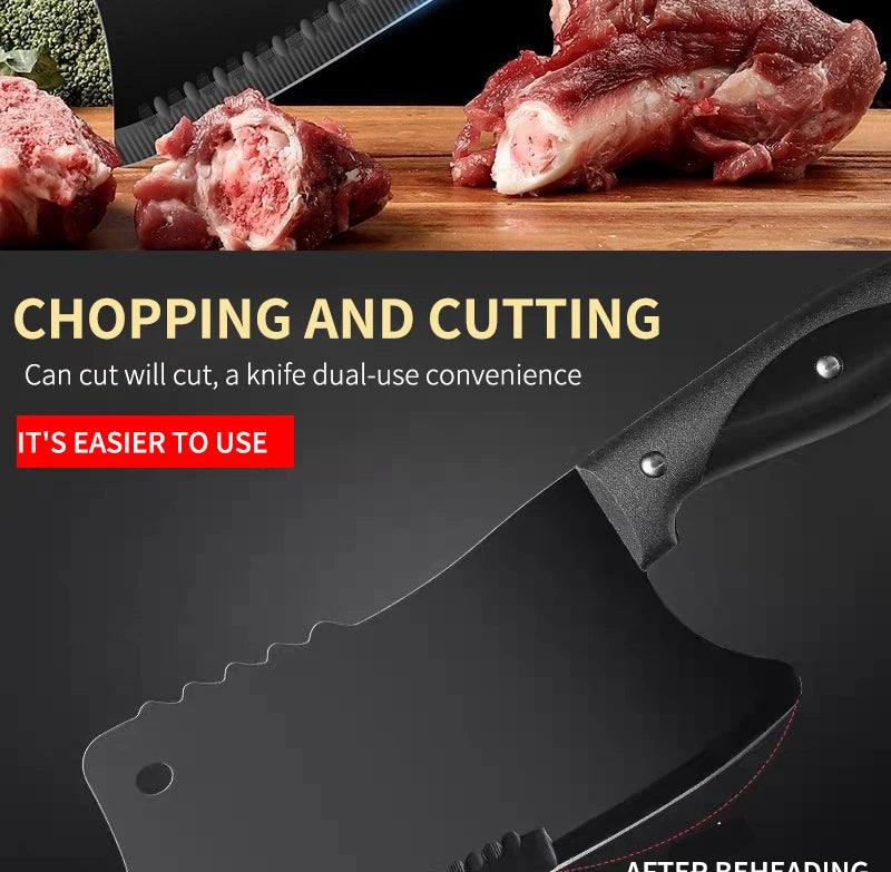 Stainless Steel Butcher Knife High Hardness Kitchen Chef Bone Chopping Knife Meat