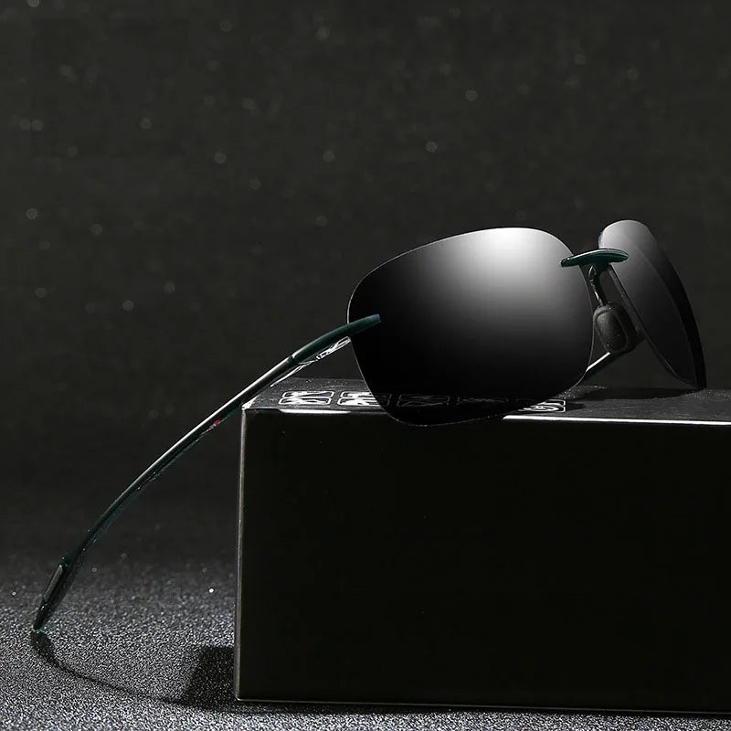 New Men's Rimless Sunglasses Sport Driving Sunglasses Ultra Light Rimless Glasses