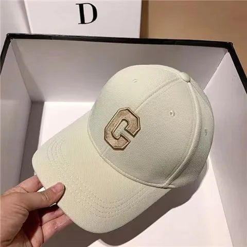 Hats for Men C Letter Embroidered Baseball Cap Kpop Fashion Couple Snapback Cap