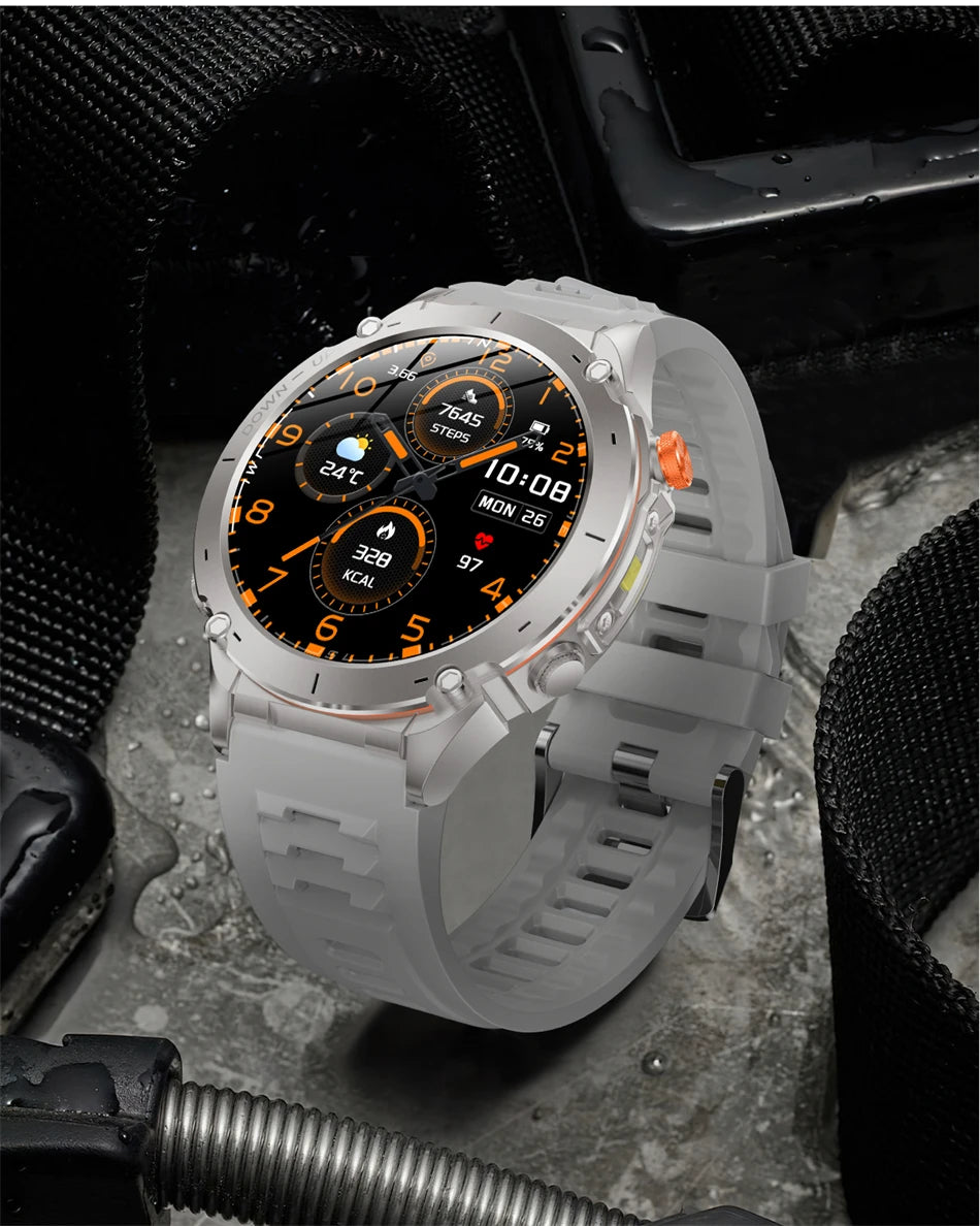 New Men Outdoors Sports Military GPS SmartWatch 10ATM Waterproof 730mAh High Battery Compass NFC HD Call For Android IOS Watch