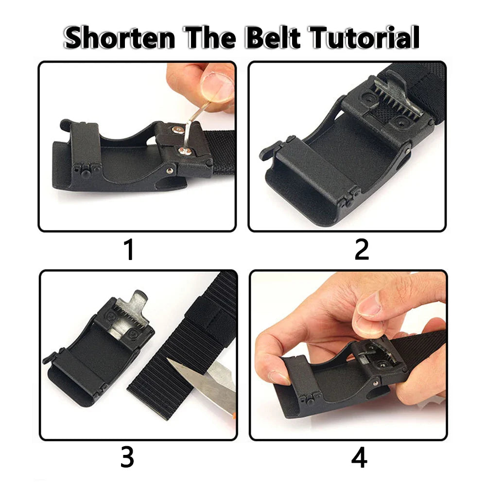 TUSHI Automatic Buckle Comfortable Nylon Military Gun Belt Outdoor Hunting Multifunctional IPSC Tactical Canvas Belt Men Belt
