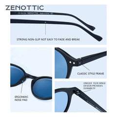 Sunglasses for Men: Vintage Retro Polarized Circle Sun Glasses