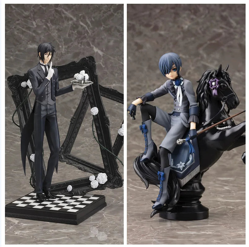 Black Butler Ciel Phantomhive Sebastian Michaelis Anime Figure Model Statue Boys Collection Desktop Decoration Ornament Toy Gift