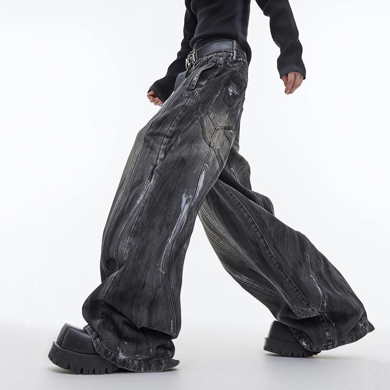 Men's Baggy Jeans Trend Streetwear Personality Original Niche Design Wide