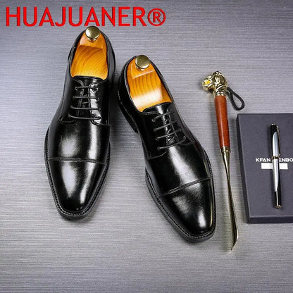 2024 Men Formal Shoes Leather Business Casual Shoes High Quality Men Dress Office Luxury Shoes Male Breathable Oxfords