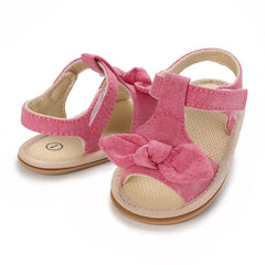 Valen Sina 0-18 Months Baby Girl Summer Sandals Cute Bow Non-Slip Rubber Sole